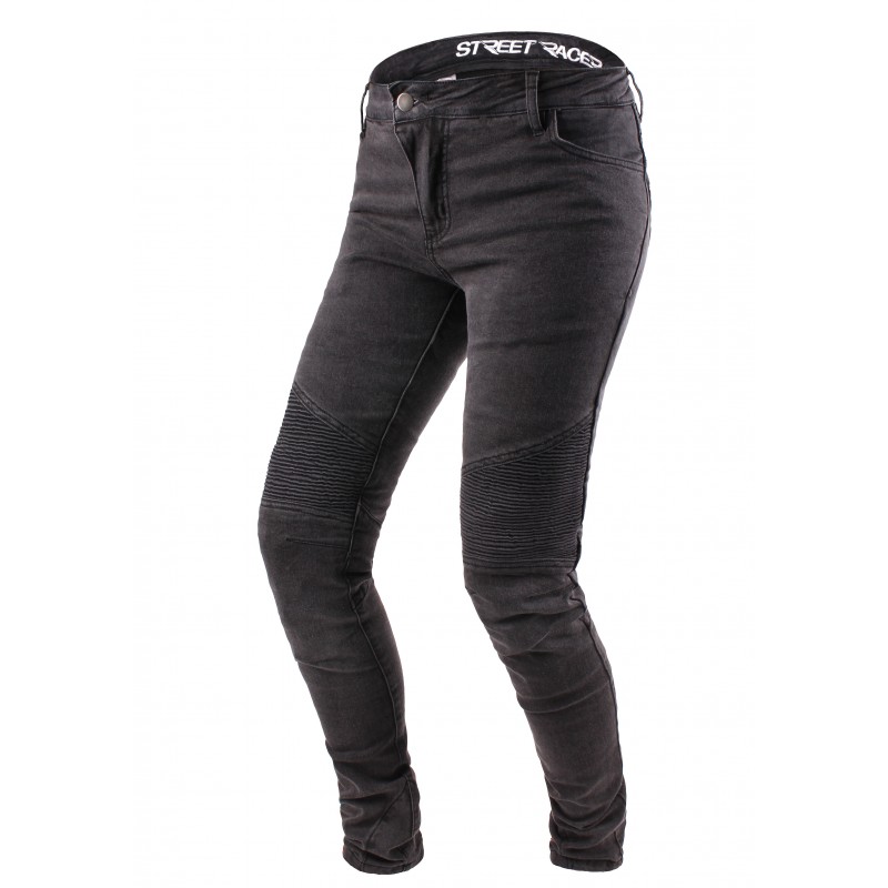 Dámské jeansy na motorku Street Racer Spike černé výprodej