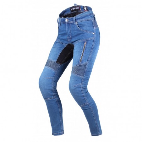 Dámské jeansy na motorku Street Racer Stretch II CE modré