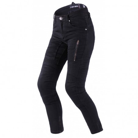 Dámské jeansy na motorku Street Racer Stretch II CE černé Velikost: W24/L31