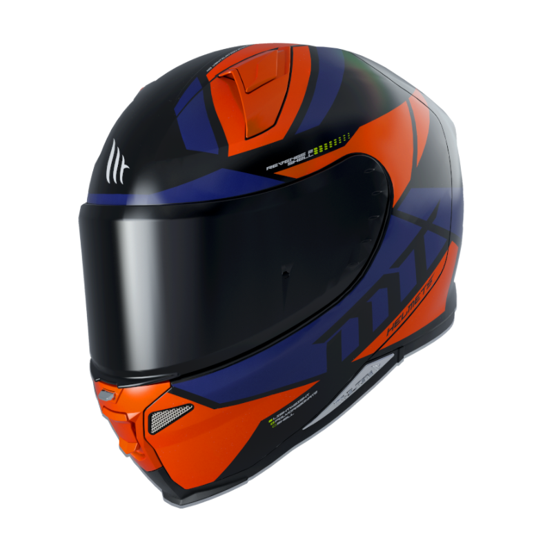 Integrální přilba na motorku MT Revenge 2 Scalpel modro-černo-oranžová Velikost: L